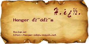 Henger Ádám névjegykártya